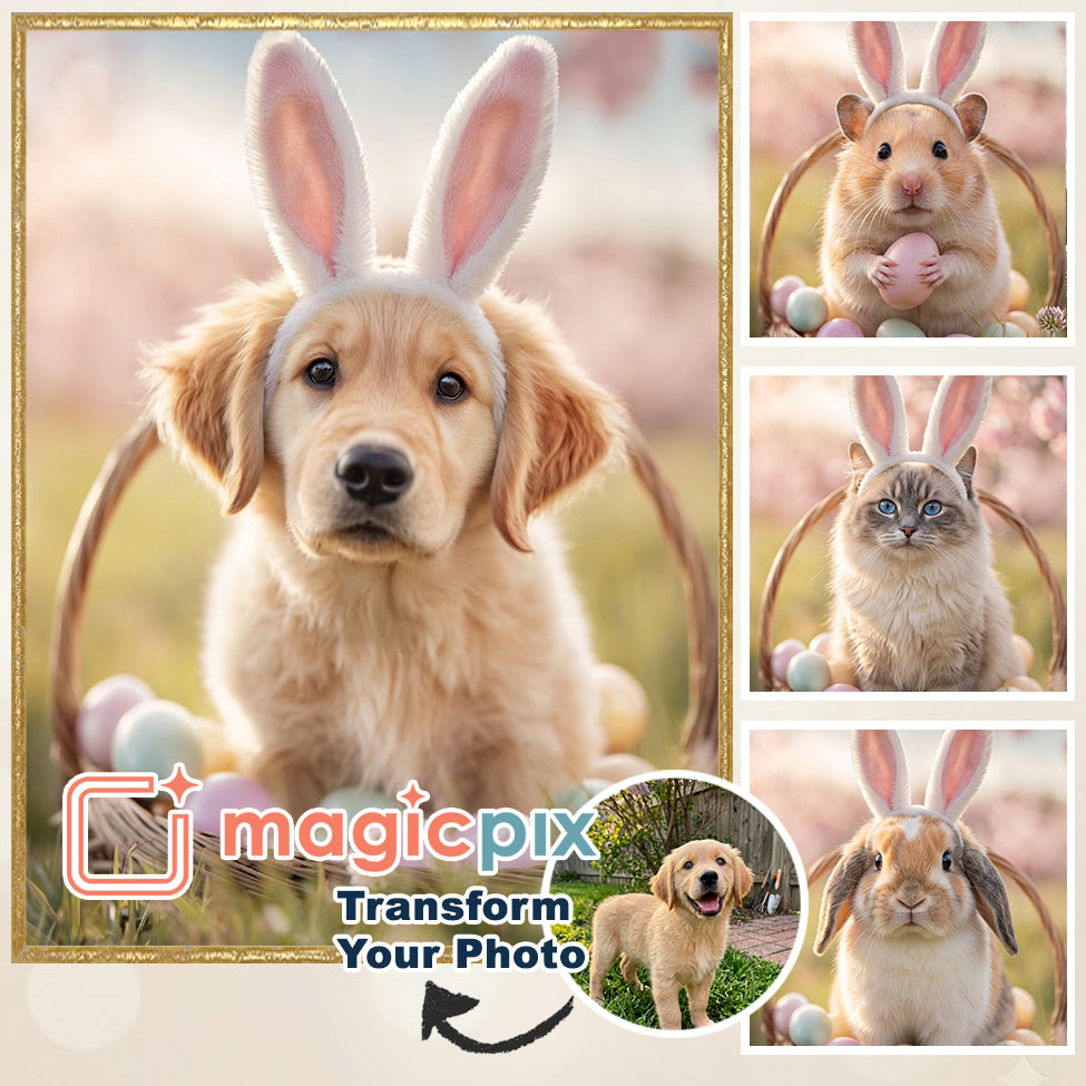 Custom Easter Pet Portrait