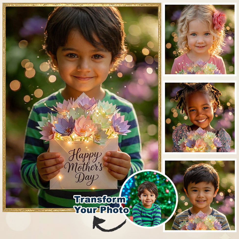 Custom Kids Mother's Day Message Portrait