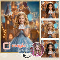 Custom Cinderella Princess Portrait | Glass Slipper Fantasy