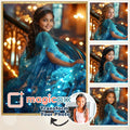 Custom Magical Blue Cinderella Princess Portrait