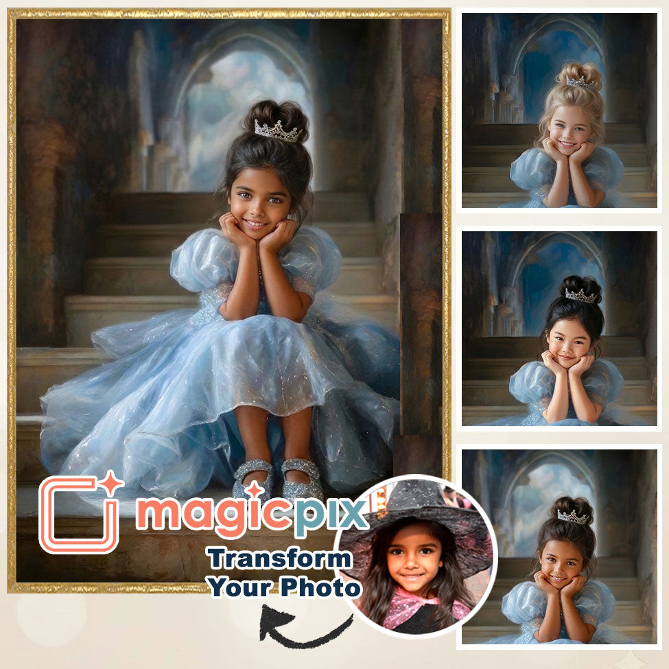 Custom Cinderella Princess Portrait | Oil‑Painting Style