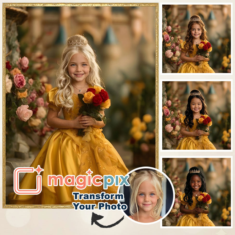 Custom Bella Princess Portrait | Fairytale Castle Fantasy
