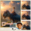 Custom Dino Riding Portrait