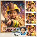 Custom Firefighter Portrait | Brave First Responder